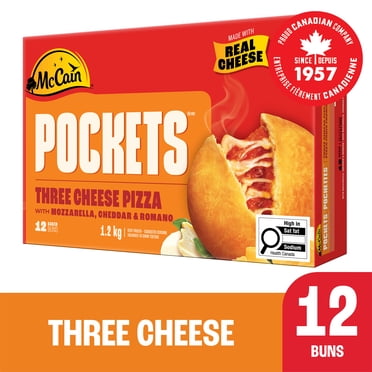 McCain® Pizza Pockets® Trois Fromages, Fabriqué au Canada avec des Ingrédients Canadiens et Importés 12 x 100g