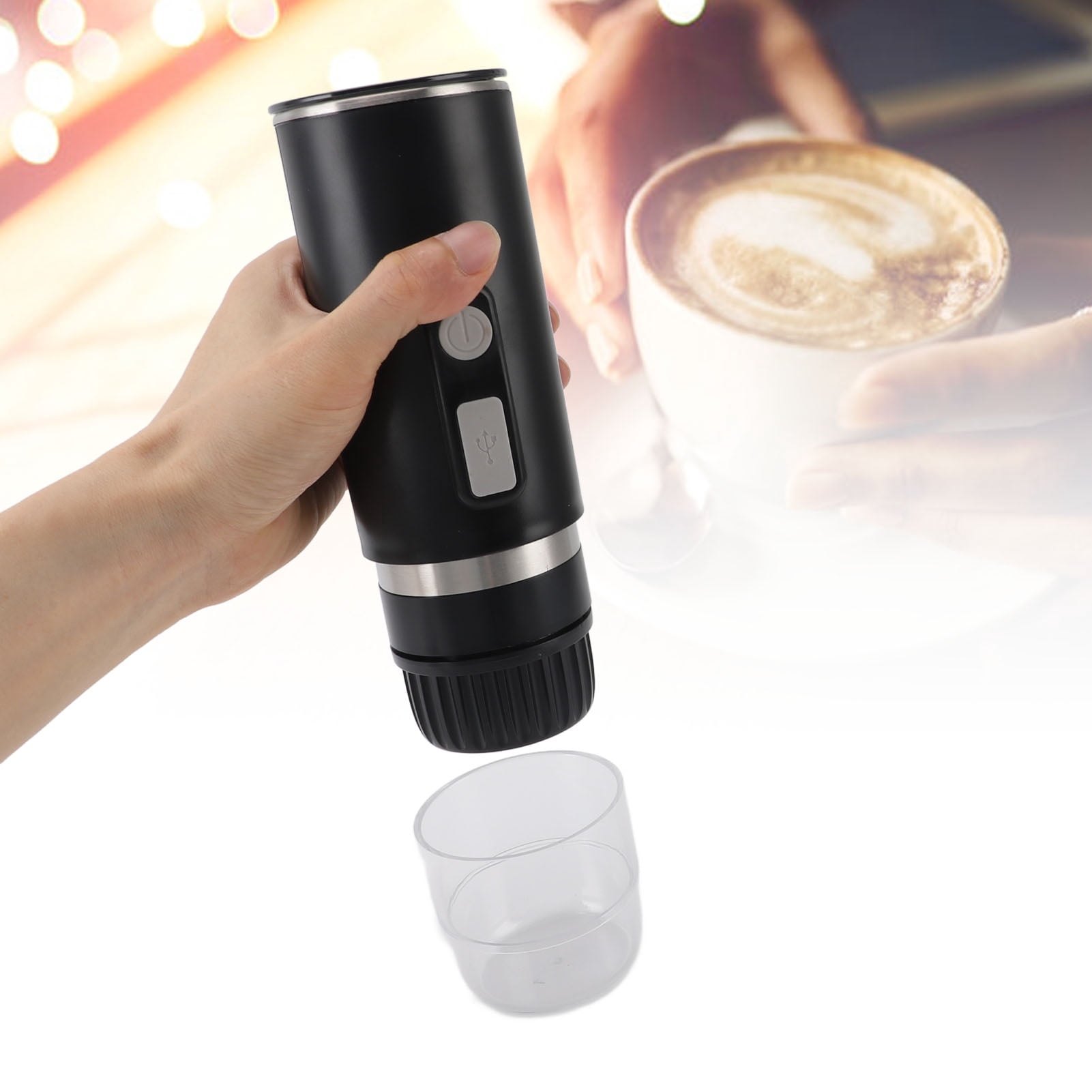 Portable Electric Coffee Maker, Rechargeable ABS Heat Insulation Car Coffee Maker 15 Bar Pressure  for Home