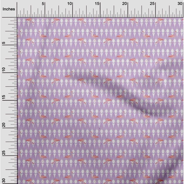 oneOone Viscose Chiffon Fabric Geometric & Flamingo Bird Print Fabric BTY 42 Inch Wide