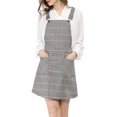 thumbnail image 3 of INSPIRE CHIC Robe Salopette à Carreaux pour Femme à Bretelles Ajustables S Rose-Gris, 3 of 8