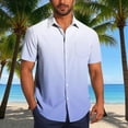 thumbnail image 2 of Pisexur Shirts for Man T Hommes Mode Décontractée Col Rabattu Impression Dégradée Chemise à Manches Courtes Blouse Bleue, m Chemises de Golf Hommes & Chemises Hommes, 2 of 7