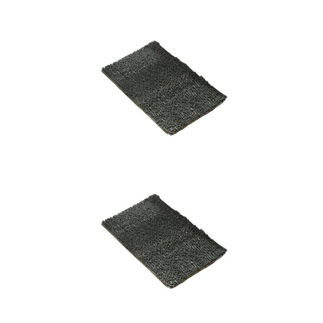 Baohd Water Absorbent Floor Mat - Exquisite Crafted Anti-slid Bottom Safe Strong Water Absorption Deep Grey 40cm*60cm 2Set