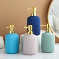 thumbnail image 4 of Qeeadeea Porcelain Soap Dispenser With Pump, Refillable Lotion Dispenser For Bathroom, Ceramic Shampoo Dispenser For Shower-Blue 2-500ml/17.6oz, 4 of 8