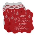 thumbnail image 3 of Inkdotpot Pack Of 50 Real Silver Foil Bracket Shape Paper Tags Merry Christmas & Happy Text Favor Hang Tags, 3 of 7