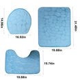 thumbnail image 3 of Dvkptbk 3 Piece Bathroom Rug Set Includes Bath Rug, Contour Mat and Toilet Lid Cover Super Soft Non Slip Bathtub Carpet and Absorbent Bath Mat Bathroom Carpet, Light Blue on Clearance, 3 of 8