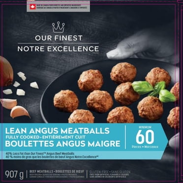Our Finest Boulettes Angus Maigres Congelées hors-D'œuvre 60 Morceaux, 907g