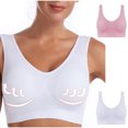 thumbnail image 2 of AherBiu 2pc Plus Size Sports Bras for Women Large Bust High Support Padded Bralettes Seamless Workout Underwear, 2 of 7