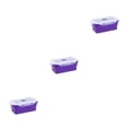 thumbnail image 4 of Ruiboury Silica Gel Compact And Convenient For Easy Storage Making Lightweight Sealed Preservation Box Microwave Lunch Box purple 1200ml 3Set, 4 of 6