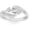 thumbnail image 1 of 1/2ct Twist Diamond Engagement Wedding Ring Set 14K White Gold, 1 of 4