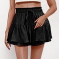 thumbnail image 2 of Yuyuzo Shorts for Women Drawstring Waisted Double Layered Ruffle Shorts Casual Flowy Summer Beach Shorts, 2 of 7