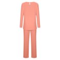 thumbnail image 4 of Timegard Ensembles de Pyjamas pour Femmes Confortables, Haut à Manches Longues Froncé à Col Rond et Pantalon, Tenues de Pyjama Amples pour l'Automne, 4 of 6