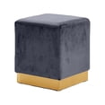 thumbnail image 1 of Meridian Furniture Jax Contemporary Velvet Ottoman/Stool in Gray, 1 of 4