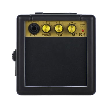 Yeacher Mini Amplificateur de Guitare Amplificateur Haut-Parleur 5W pour Guitare Électronique Pratique Personnelle Amplificateur Portable Noir avec Batterie
