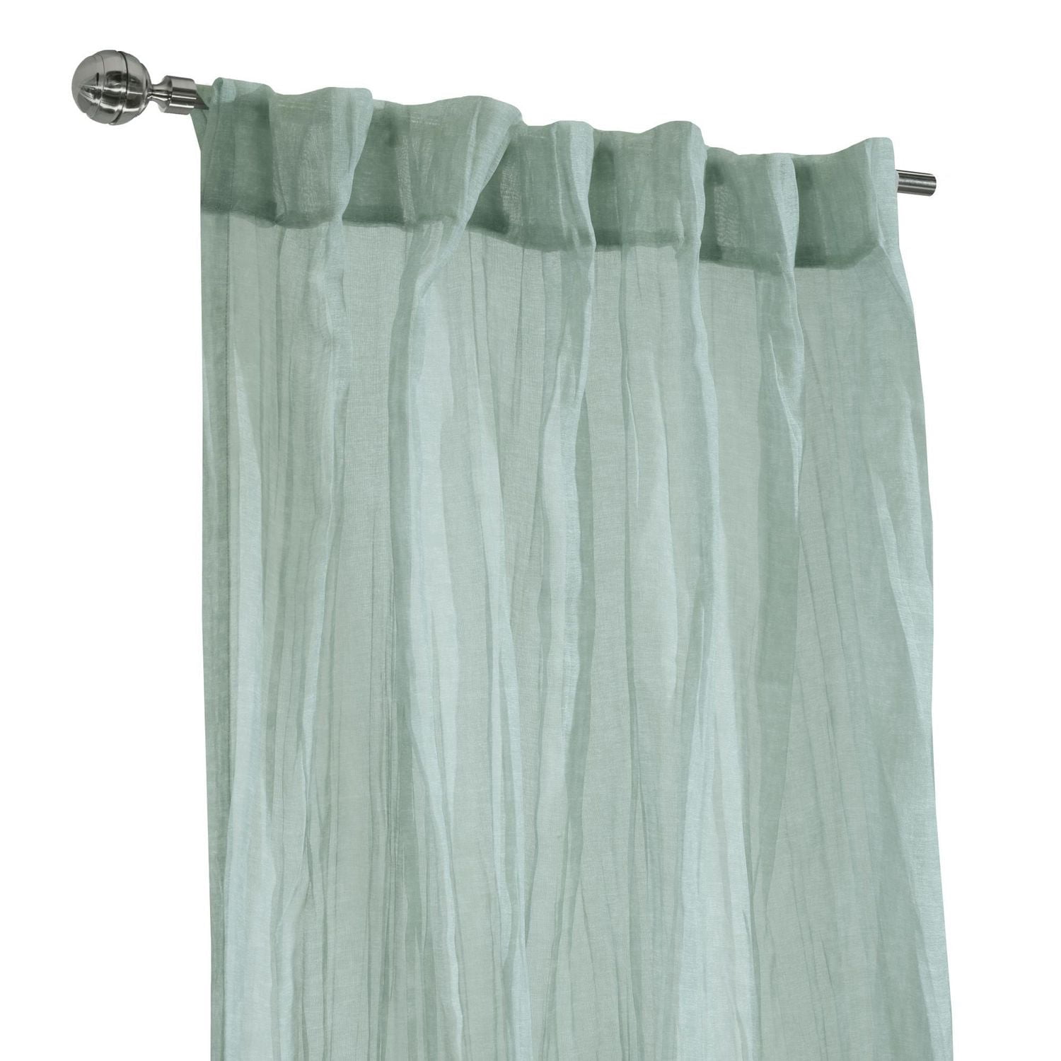 Loft Living Peoria Transparent Double Tetiere panneau de rideau 52 x 95 in Pale Thyme