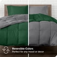 thumbnail image 3 of Bare Home Ultra-Soft Reversible Comforter - Goose Down Alternative - Full, Gray/Forest Green, 3 of 8