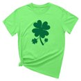 thumbnail image 4 of T-shirts de la Saint-Patrick pour Femmes Mode Col Rond Imprimé Manches Courtes T-shirt Décontracté Ample Hauts Saint-Patrick, 4 of 6