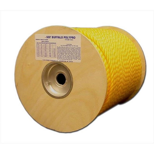 T.W. Evans Cordage 80-005 .1875 in. x 600 ft. Buffalo Twisted Polypro Rope in Yellow