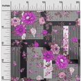 thumbnail image 2 of oneOone Polyester Spandex Fuschia Pink Fabric Asian Floral With Geometrical Texture Sewing Craft Projects Fabric Prints By Yard 56 Inch Wide, 2 of 4