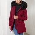 thumbnail image 2 of Yuyuzo Womens Winter Coats Hooded Long Sleeve Button Zip up Quilted Jacket with Zipper Pockets Solid Color, 2 of 6