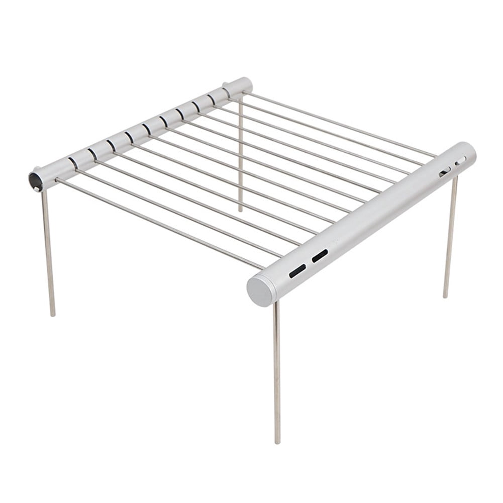 Folding Campfire Grill Stainless Steel Multifunction Camping Grill Rack Charcoal BBQ Rack Charcoal Assembly Barbecue Tools