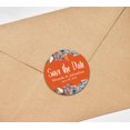 thumbnail image 4 of Darling Souvenir Round 45 Pcs Floral Border Save The Date Stickers Wedding Personalized Bride Groom Names And Date Envelope Seals - Orange, 4 of 4