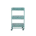 thumbnail image 4 of Distressed Turquoise Metal Three-Tier Cart, 4 of 7