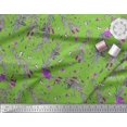 thumbnail image 3 of Soimoi Green Satin Silk Fabric Insects,Rose & Leaves Decor Fabric Printed Yard 42 Inch Wide, 3 of 3