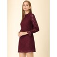 thumbnail image 2 of INSPIRE CHIC Women's Floral Print Lace Ruffle Crew Neck Casual Mini Dress, 2 of 6