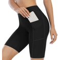 thumbnail image 3 of Women's Swim Shorts with Pockets High Waisted Long Board Shorts, 3 of 6