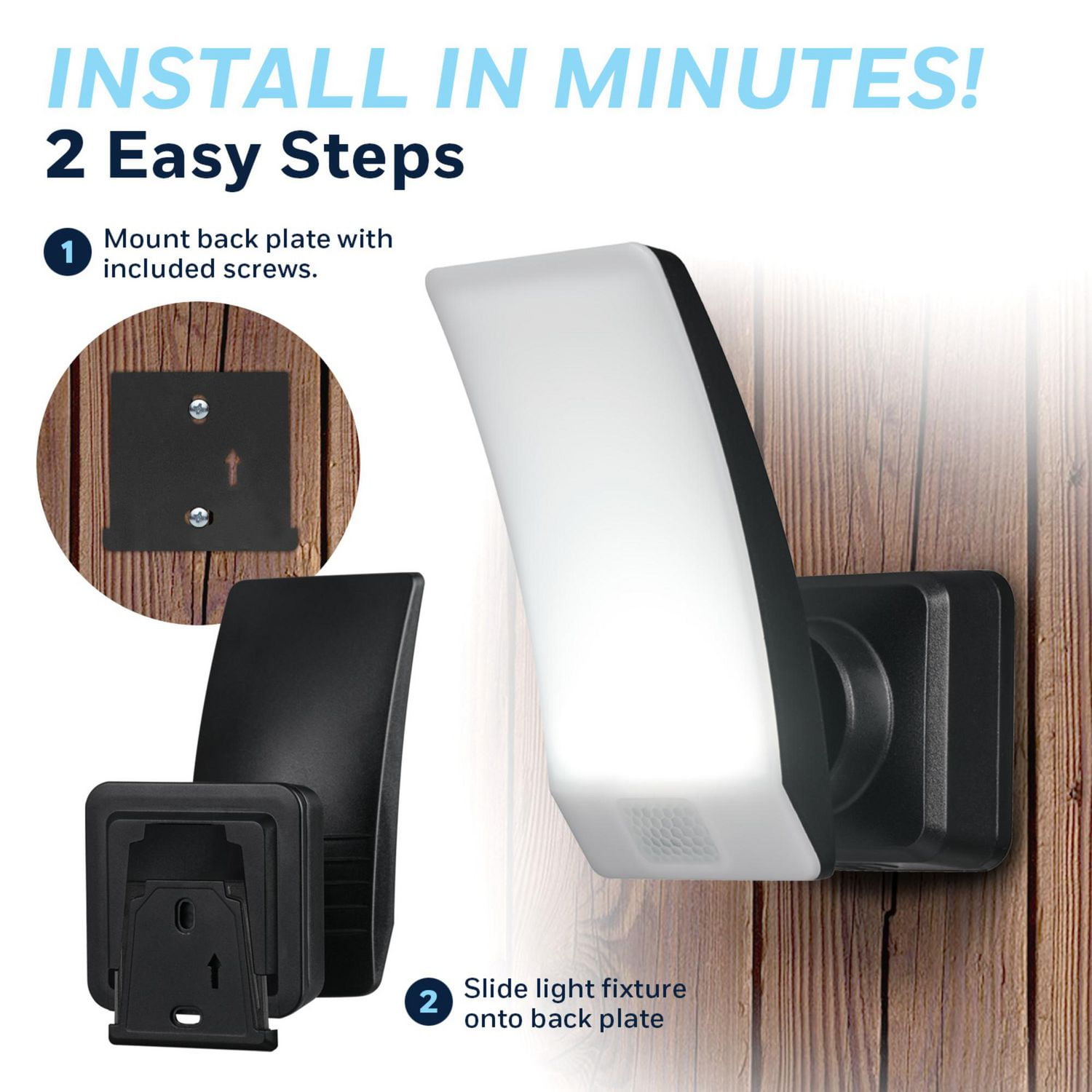 5W LED Integrated Battery Powered Weather Resistant Motion Sensor Arc Light Security Light<br>