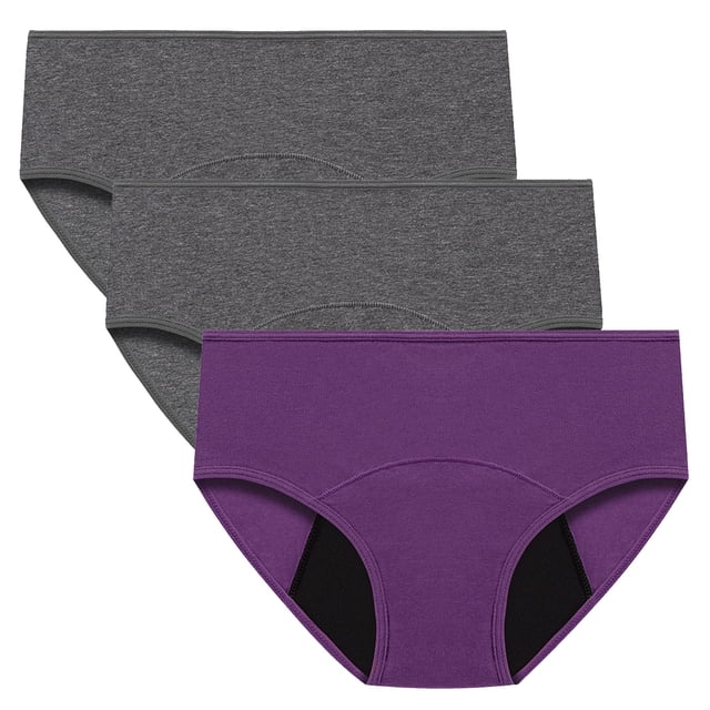 MeetoTime 3 Pack Womens Panties Stretchy Soft Full Coverage Briefs Comfortable Mid-Waist Underwear