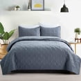 thumbnail image 1 of Peace Nest Premium Damask Pattern Reversible Coverlet Set 100% Soft Microfiber Fabric, Dark Grey, King Size, 1 of 5