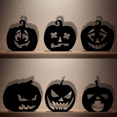 thumbnail image 1 of " Set Of 6 Black Pumpkin Head Candle Holders Assorted Expressions For Halloween And Fall Decor", 1 of 8