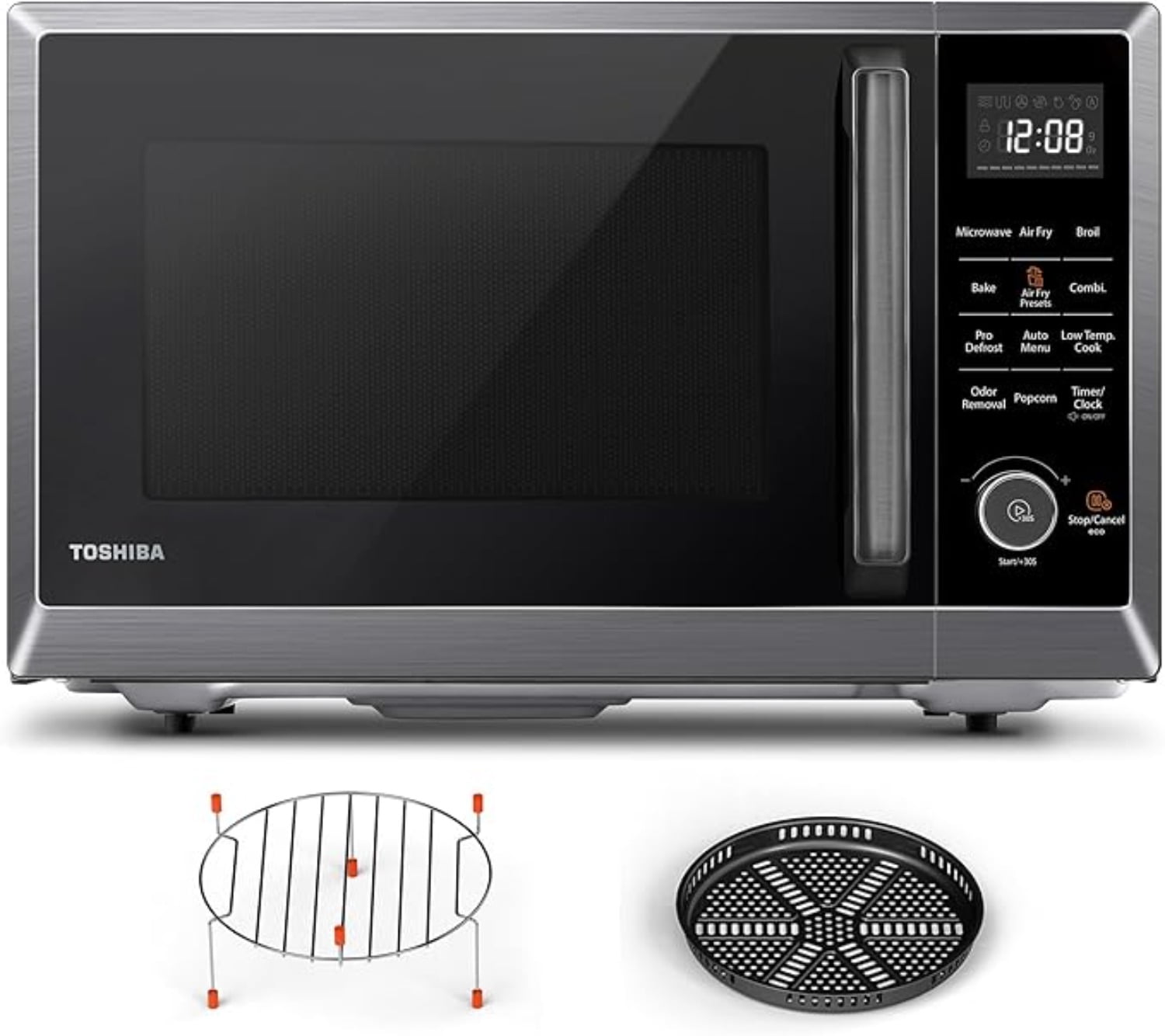 Open Box – TOSHIBA 8-in-1 Countertop Microwave with Air Fryer, Convection & Mute Function, 1.0 Cu. Ft., Black Stainless Steel (ML2-EC10SA)**** FREE SHIPPING GTA****