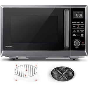 Open Box – TOSHIBA 8-in-1 Countertop Microwave with Air Fryer, Convection & Mute Function, 1.0 Cu. Ft., Black Stainless Steel (ML2-EC10SA)**** FREE SHIPPING GTA****