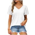 thumbnail image 1 of Birdeem Mode Femmes Été T-Shirt Décontracté à Manches Courtes Col en V, 1 of 6
