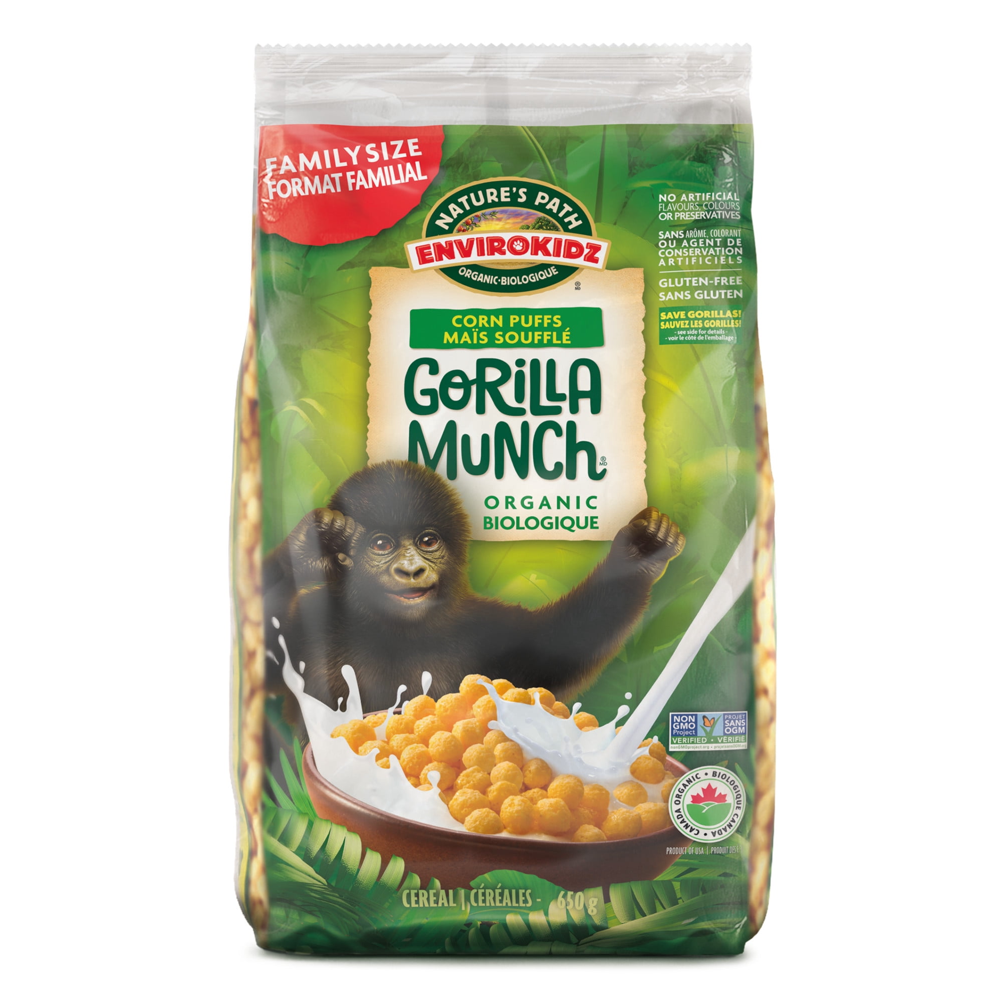 Nature's Path Envirokidz Organic Gorilla Munch Cereal 650g EcoPac Bag