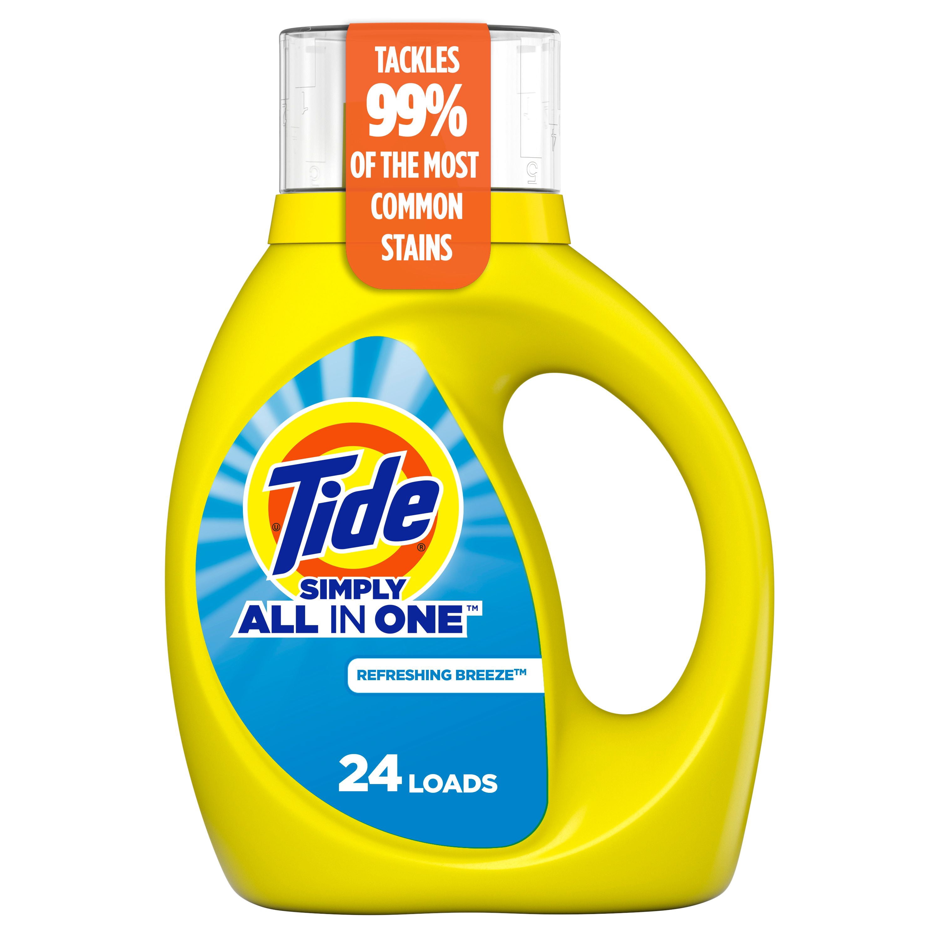 Tide Simply All-In-One Liquid Laundry Detergent, Refreshing Breeze Scent, 946 ML, 24 Wash Loads