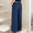 thumbnail image 4 of Pantalon en Coton et en Lin pour Femmes Large et Large avec Poches, 4 of 7