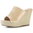 thumbnail image 1 of BLISSFUL STEP Women's Slip-On Platform Wedge Heel Wedge Sandals, 1 of 7