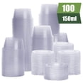 thumbnail image 2 of 100Pcs Disposable Jello Shot Cups Plastic Portion Cups With Lids Condiment Containers, 2 of 5