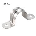 thumbnail image 3 of Unique Bargains 25mm Rigid Pipe Strap, 304 Stainless Steel, 2 Holes Clamps, 100 Pcs, 3 of 3