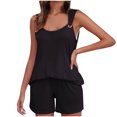 thumbnail image 2 of Yuyuzo Womens Lounge Sets Two Piece Square Neck Tank Tops Wide Leg Shorts with Pockets Matching Outfits, 2 of 7