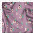 thumbnail image 4 of Soimoi Purple Poly Georgette Fabric Snowman & Tree Christmas Printed Fabric 1 Yard 42 Inch Wide, 4 of 5