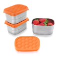 thumbnail image 1 of Stainless Steel Snack Containers for Kids Easy Open Leak Proof Small Food Containers with Silicone Lids Lunch Box 3Pcs, 1 of 5