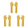 thumbnail image 4 of Youkk 2X Rubber Gloves Kitchen Gadget Gardening Tool Exquisite Multipurpose Yard Yellow L 3Set, 4 of 6