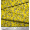 thumbnail image 2 of Soimoi Moss Georgette Fabric Leaves & Floral Block Print Sewing Fabric Yard 42 Inch Wide, 2 of 3