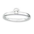 thumbnail image 1 of Bague Topaze Ronde Blanche en Argent Sterling Stackable Expressions Haute 4mm Taille 7, 1 of 3