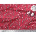 thumbnail image 2 of Soimoi Poly Georgette Fabric Leaves & Floral Block Print Fabric by Yard 52 Inch Wide, 2 of 3