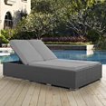 thumbnail image 1 of Modway Chaise Double de Patio en Aluminium et Rotin, Chocolat/gris, 1 of 5